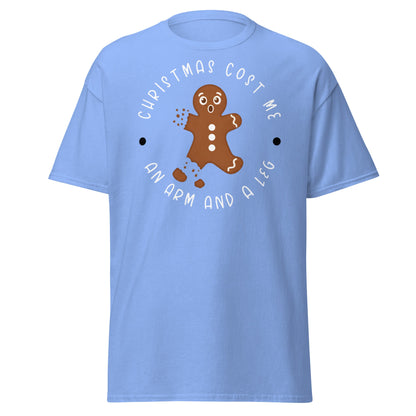 Broken Gingerbread Man T-Shirt | Funny Christmas Cookie Tee - Carolina Blue - T-Shirts Online