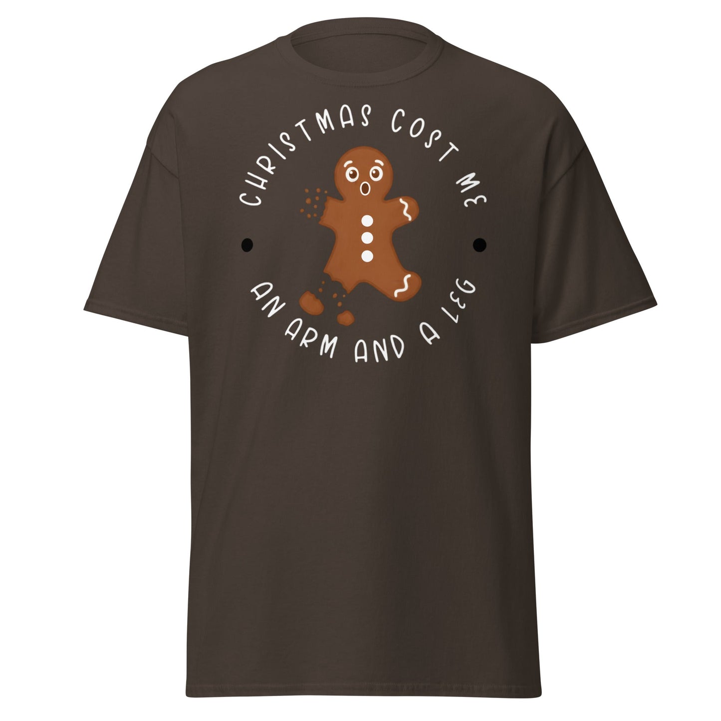 Broken Gingerbread Man T-Shirt | Funny Christmas Cookie Tee - Dark Chocolate - T-Shirts Online