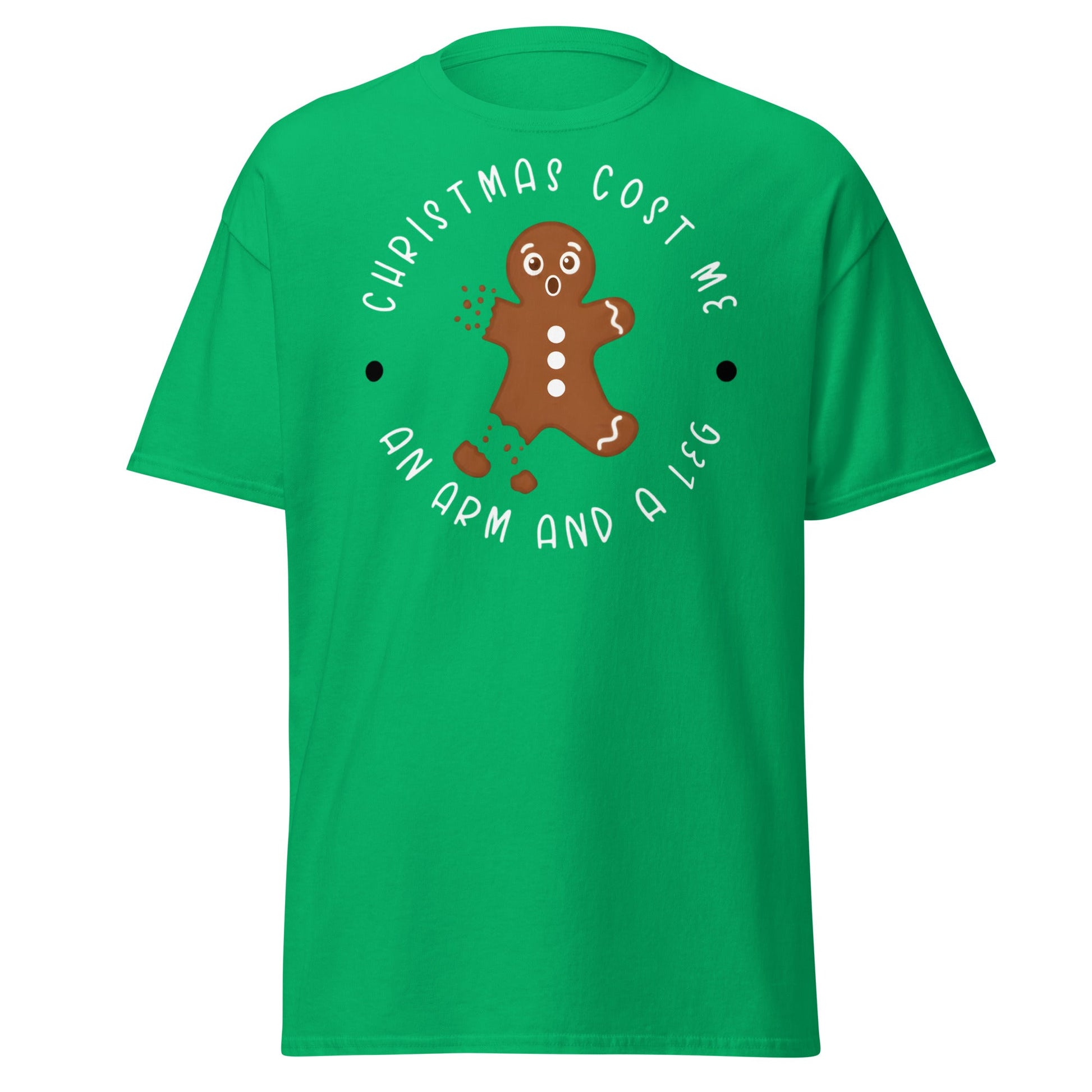 Broken Gingerbread Man T-Shirt | Funny Christmas Cookie Tee - Irish Green - T-Shirts Online