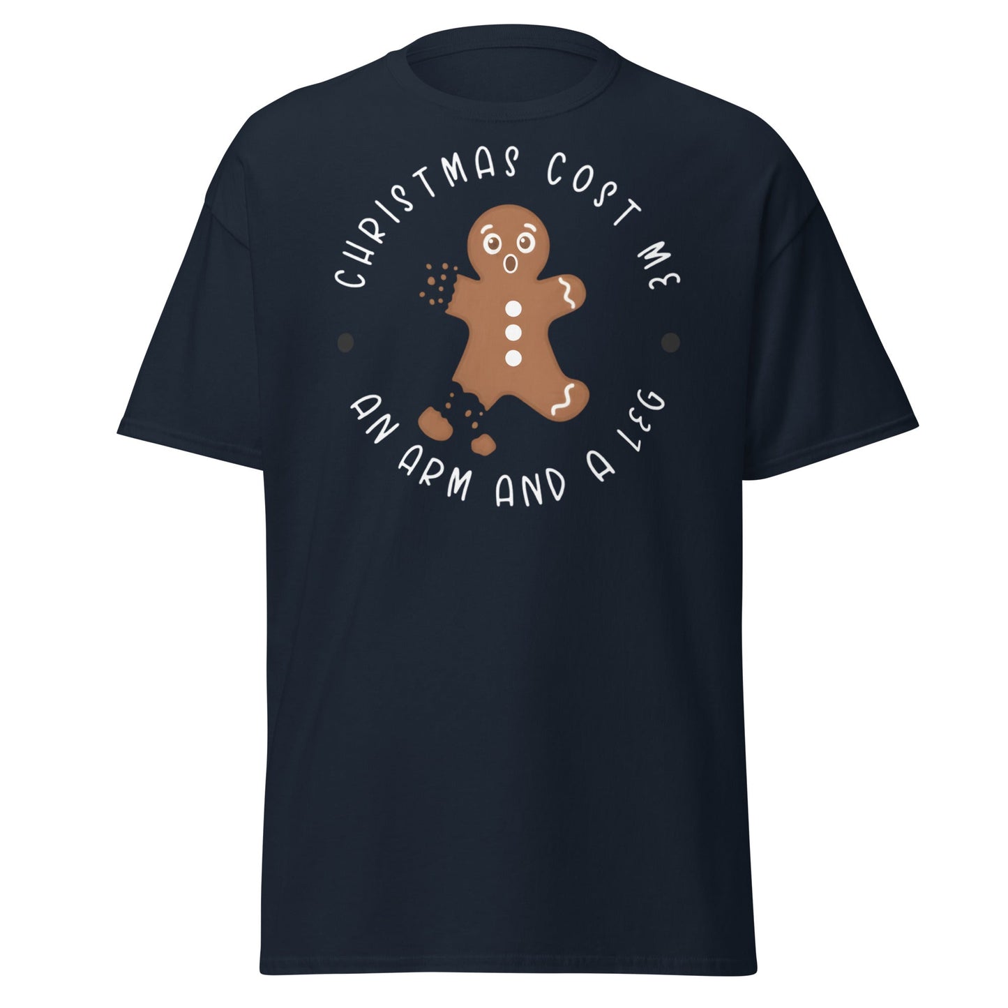 Broken Gingerbread Man T-Shirt | Funny Christmas Cookie Tee - Navy - T-Shirts Online