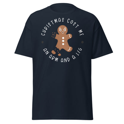 Broken Gingerbread Man T-Shirt | Funny Christmas Cookie Tee - Navy - T-Shirts Online