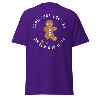 Broken Gingerbread Man T-Shirt | Funny Christmas Cookie Tee - Purple - T-Shirts Online