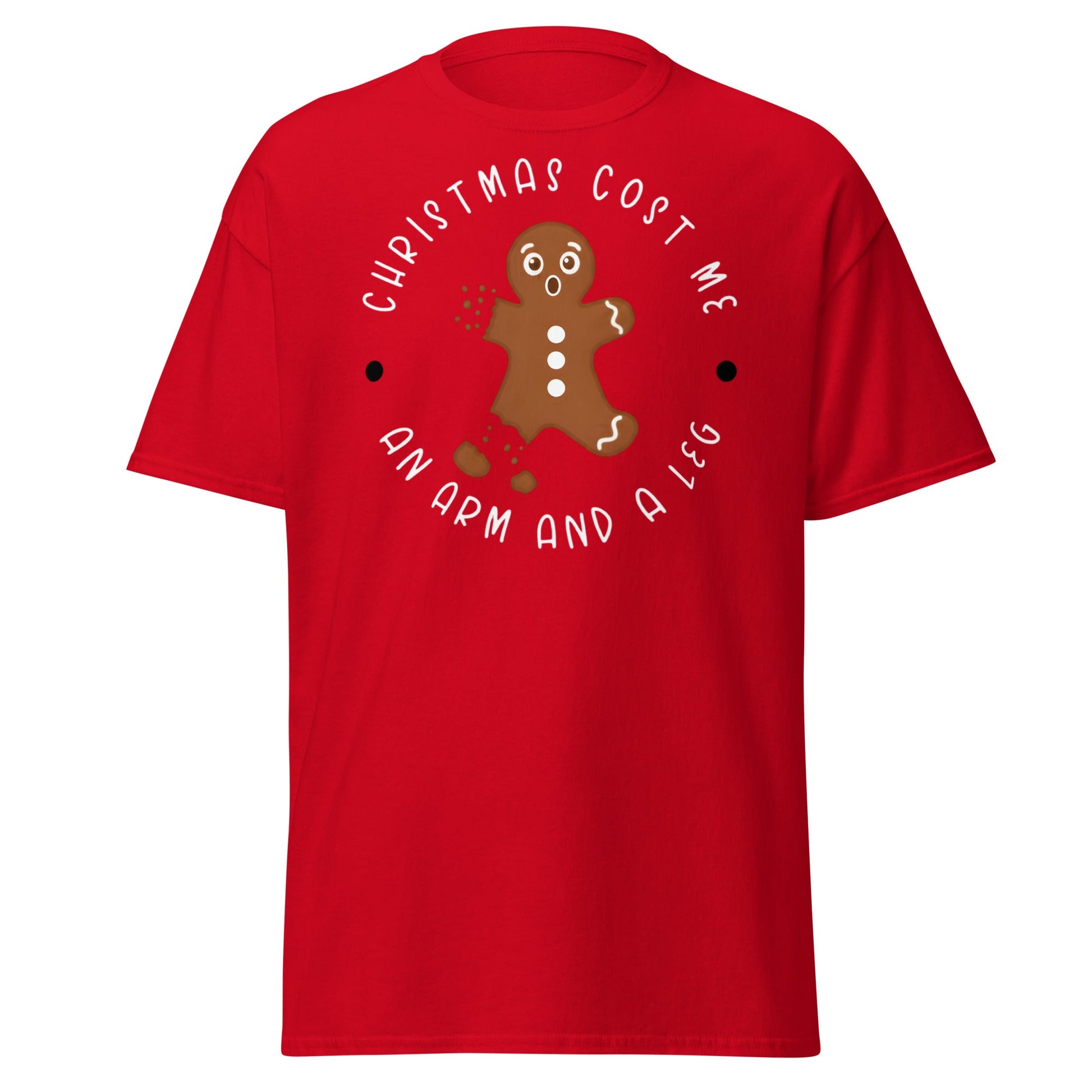 Broken Gingerbread Man T-Shirt | Funny Christmas Cookie Tee - Red - T-Shirts Online