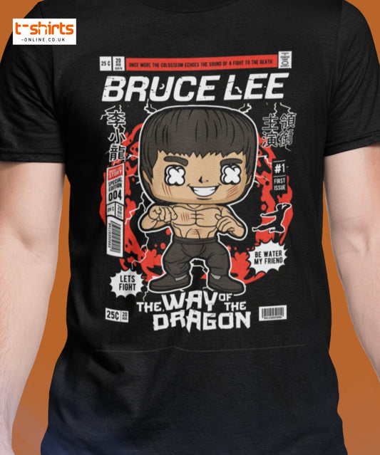 Bruce Lee Funko Style T-Shirt | Way of the Dragon - Black - T-Shirts Online