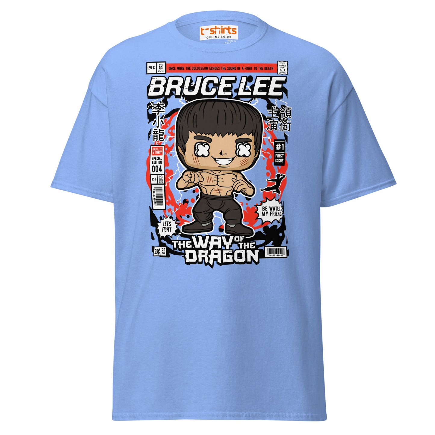Bruce Lee Funko Style T-Shirt | Way of the Dragon - Carolina Blue - T-Shirts Online