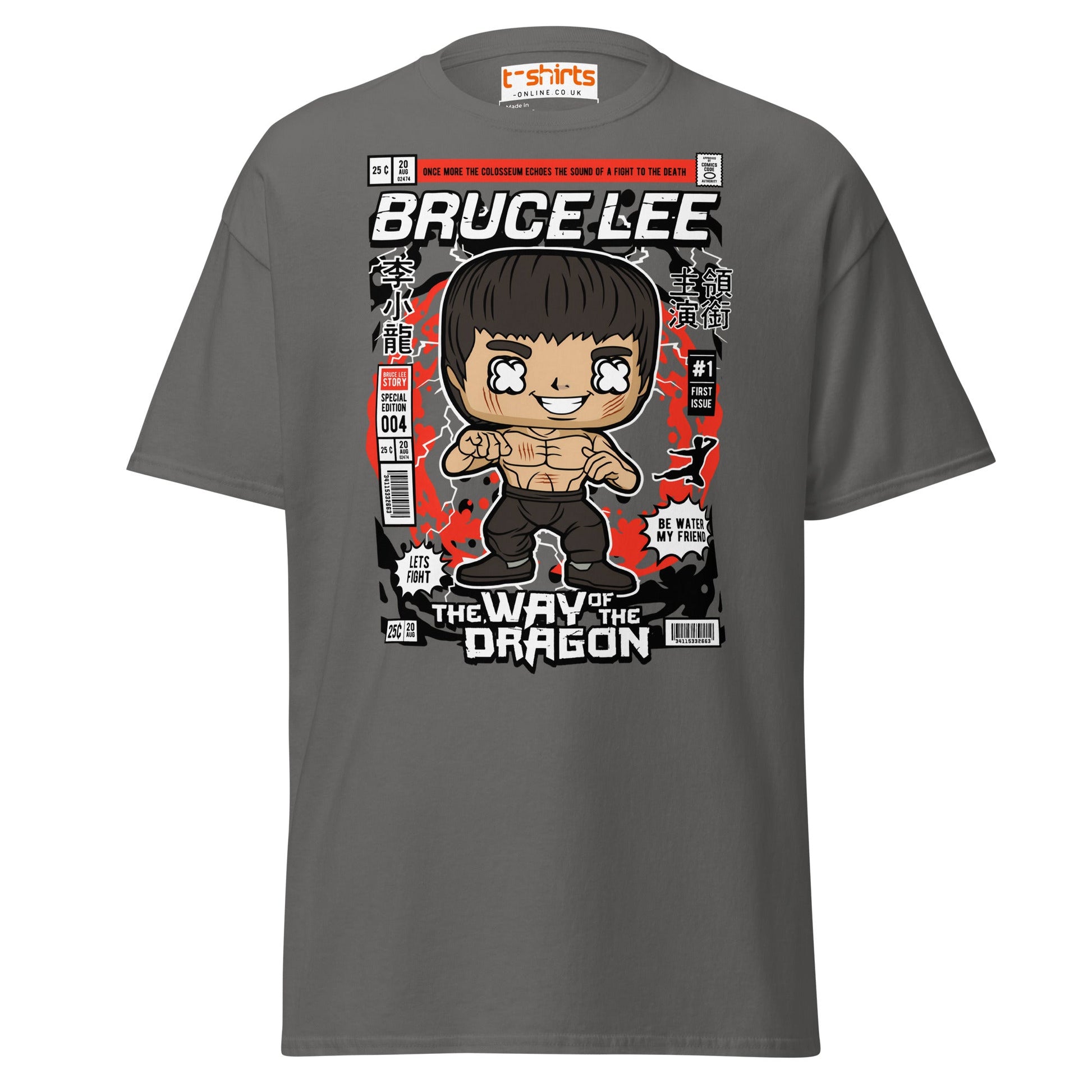 Bruce Lee Funko Style T-Shirt | Way of the Dragon - Charcoal - T-Shirts Online