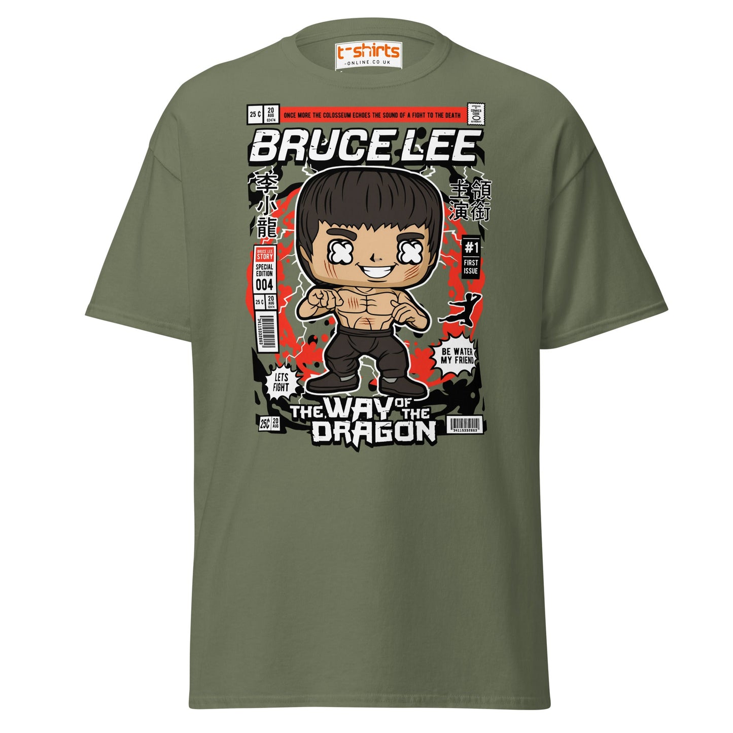Bruce Lee Funko Style T-Shirt | Way of the Dragon - Military Green - T-Shirts Online