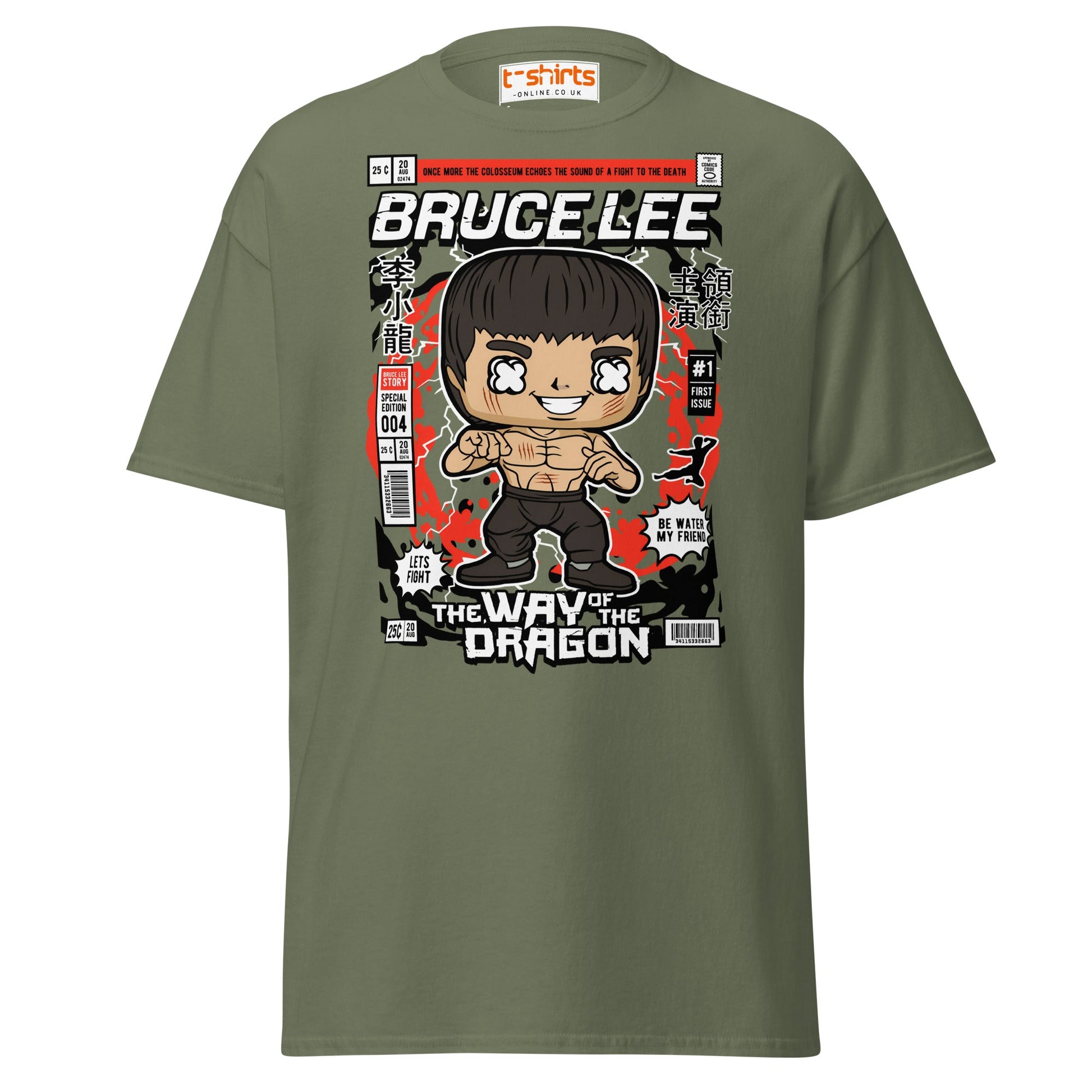 Bruce Lee Funko Style T-Shirt | Way of the Dragon - Military Green - T-Shirts Online