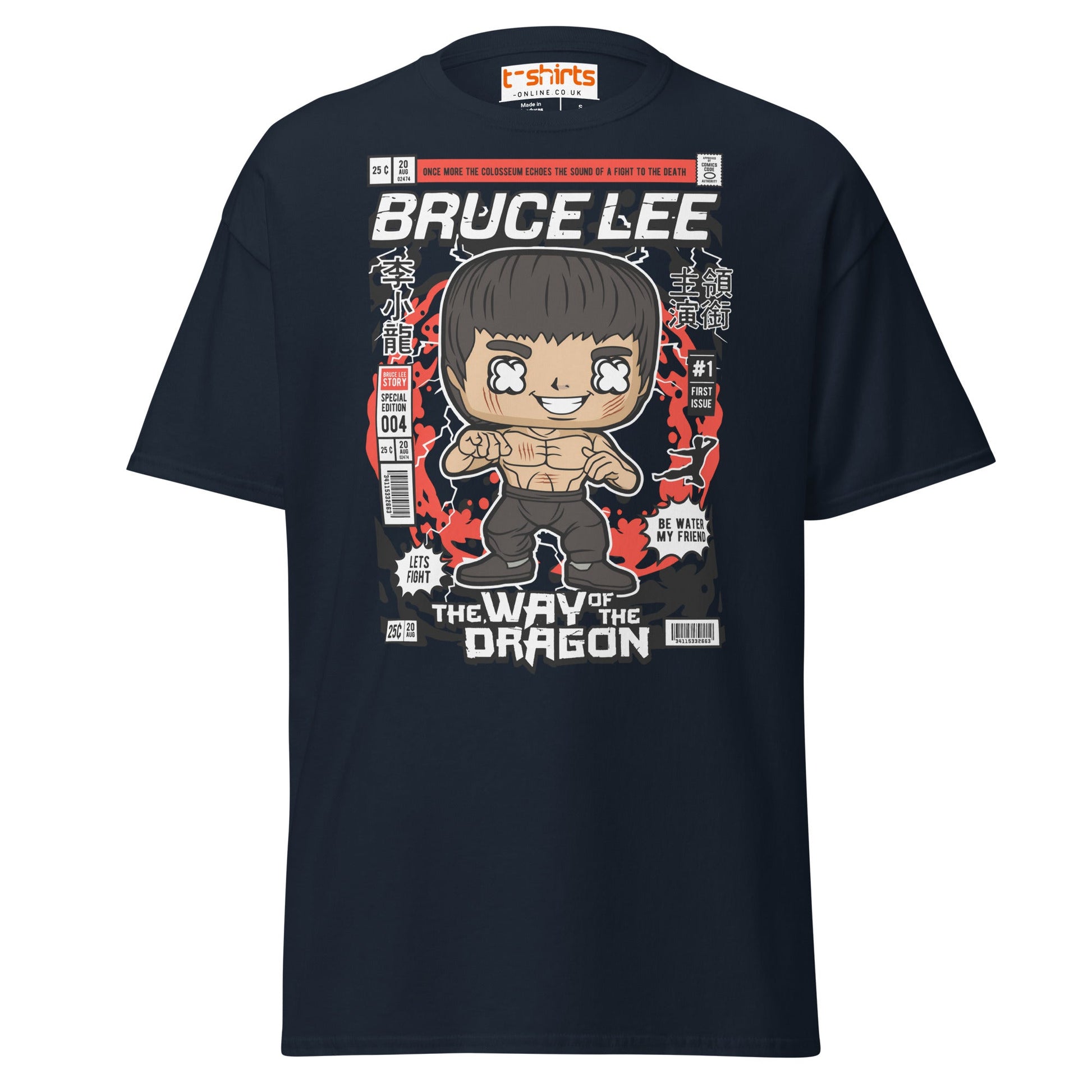 Bruce Lee Funko Style T-Shirt | Way of the Dragon - Navy - T-Shirts Online