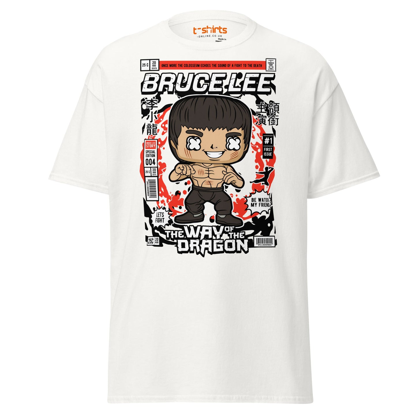 Bruce Lee Funko Style T-Shirt | Way of the Dragon - White - T-Shirts Online