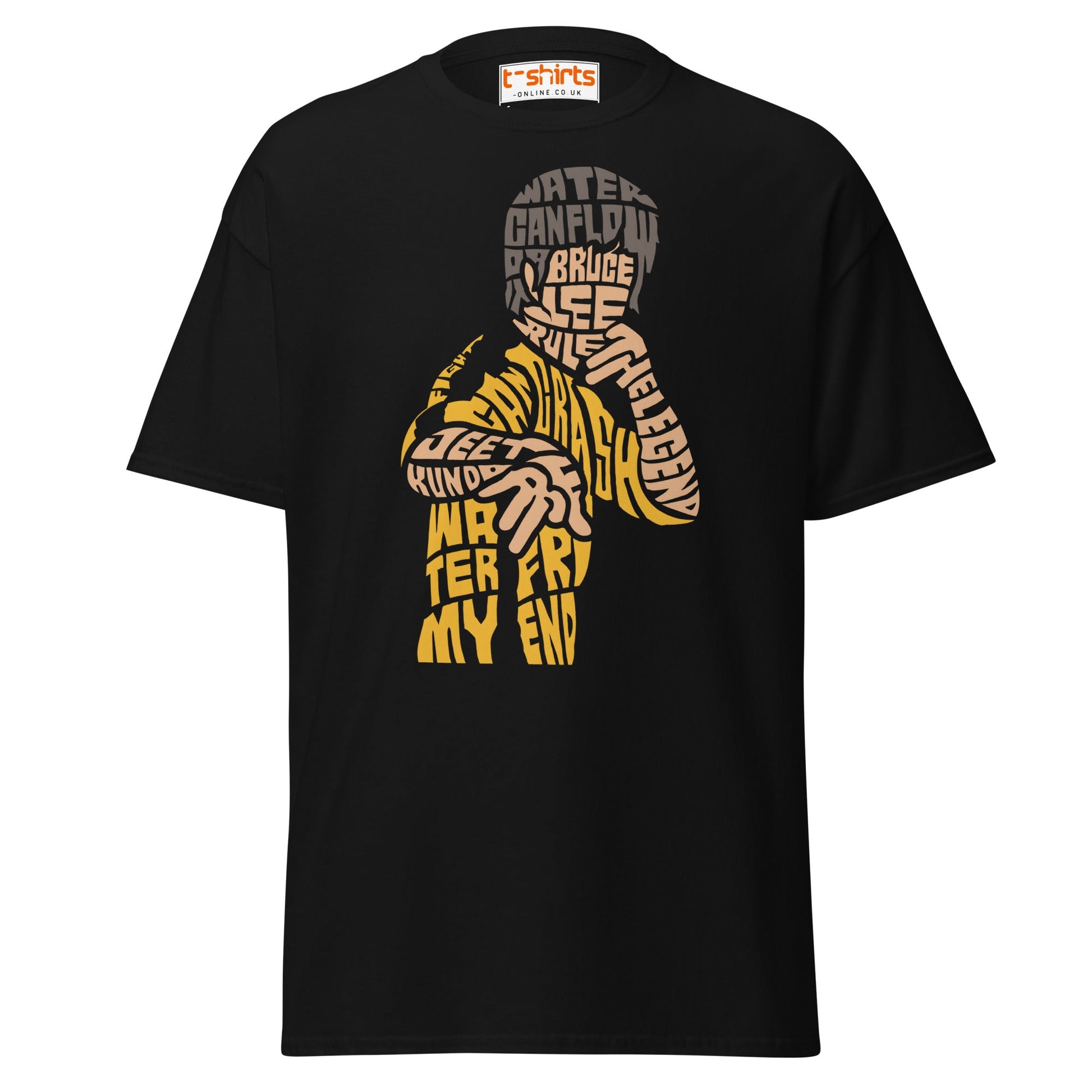 Bruce Lee Typography Art T-Shirt - Black - T-Shirts Online