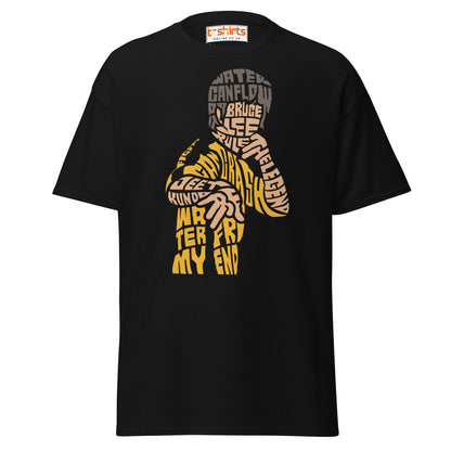 Bruce Lee Typography Art T-Shirt - Black - T-Shirts Online