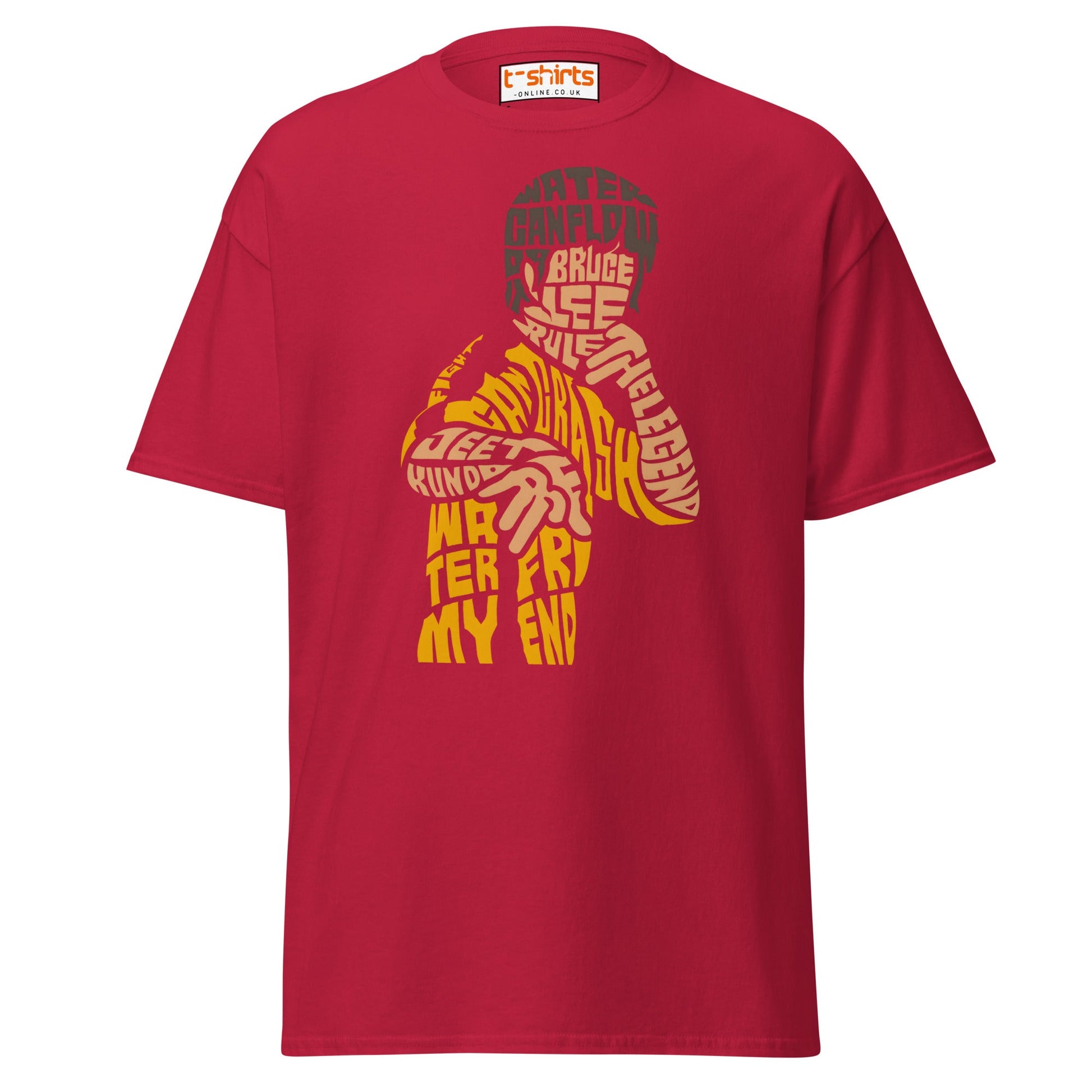 Bruce Lee Typography Art T-Shirt - Cardinal - T-Shirts Online