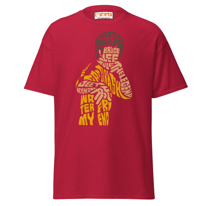 Bruce Lee Typography Art T-Shirt - Cardinal - T-Shirts Online