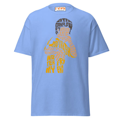 Bruce Lee Typography Art T-Shirt - Carolina Blue - T-Shirts Online