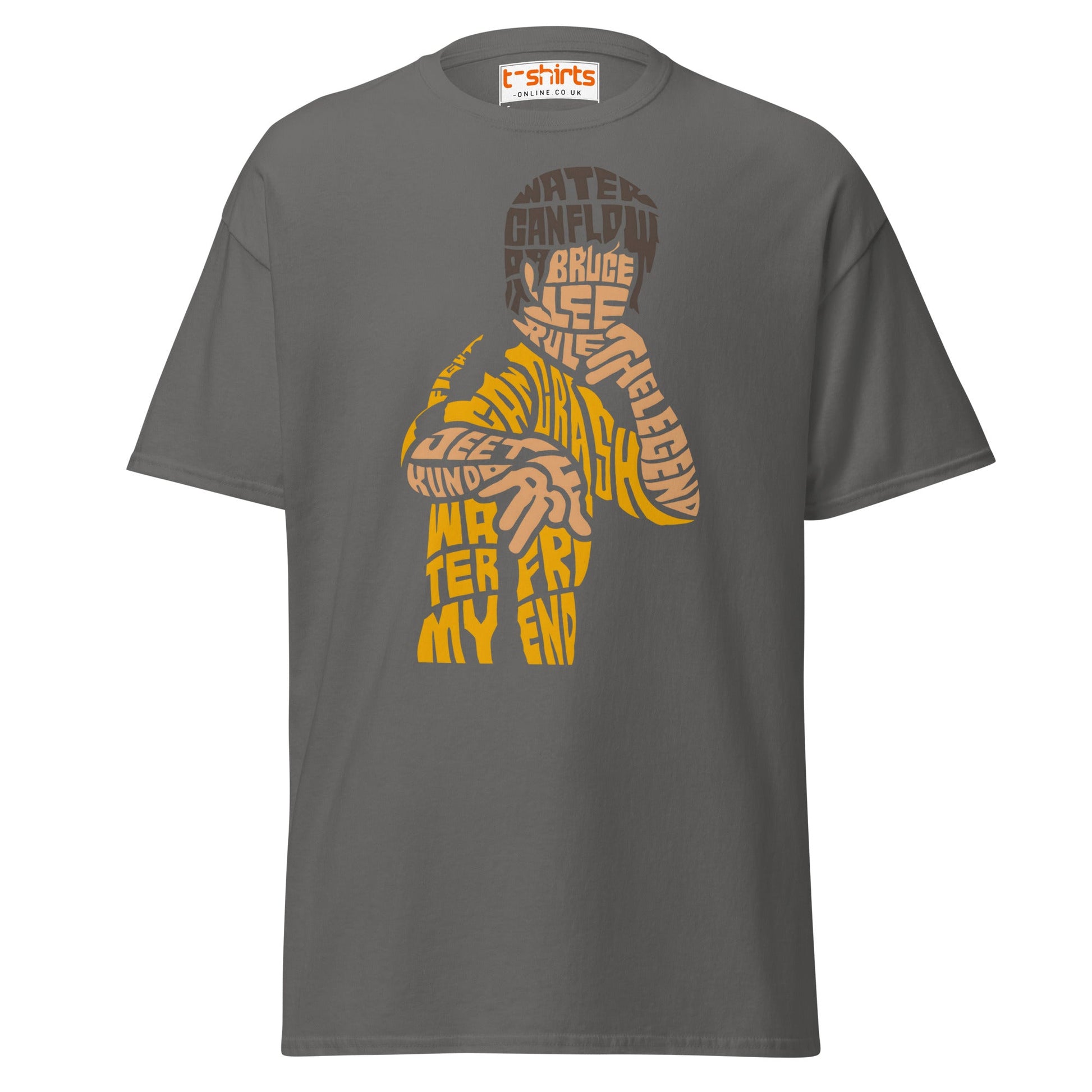 Bruce Lee Typography Art T-Shirt - Charcoal - T-Shirts Online