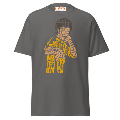 Bruce Lee Typography Art T-Shirt - Charcoal - T-Shirts Online