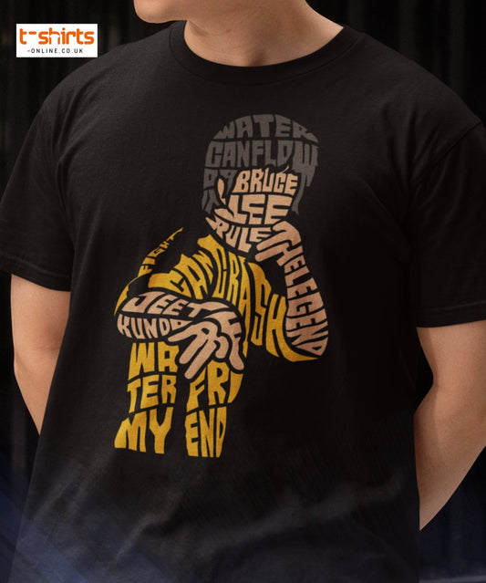Bruce Lee Typography Art T-Shirt - Maroon - T-Shirts Online