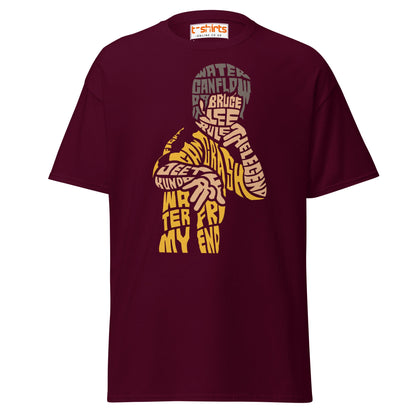 Bruce Lee Typography Art T-Shirt - Maroon - T-Shirts Online