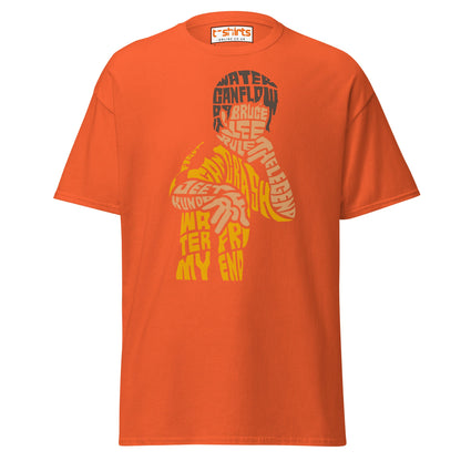 Bruce Lee Typography Art T-Shirt - Orange - T-Shirts Online