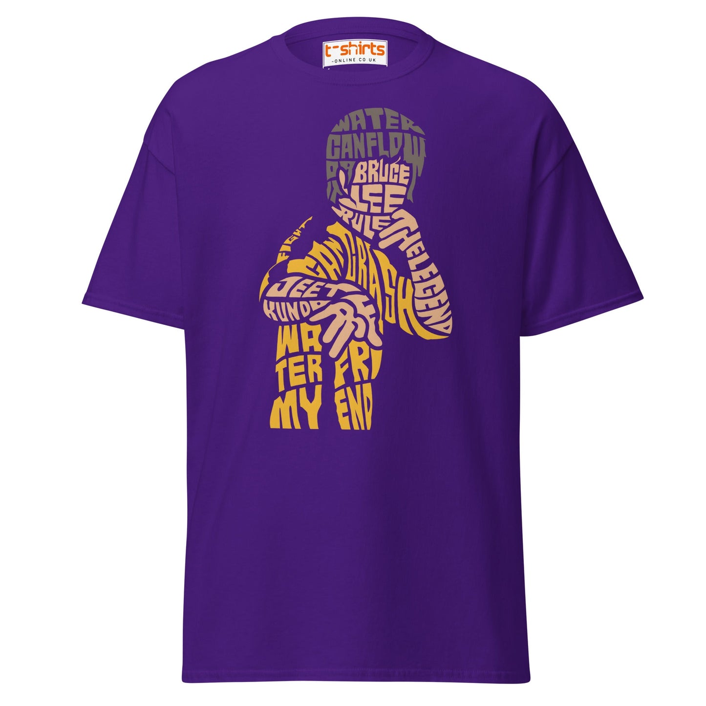 Bruce Lee Typography Art T-Shirt - Purple - T-Shirts Online