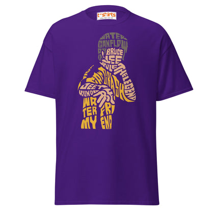 Bruce Lee Typography Art T-Shirt - Purple - T-Shirts Online