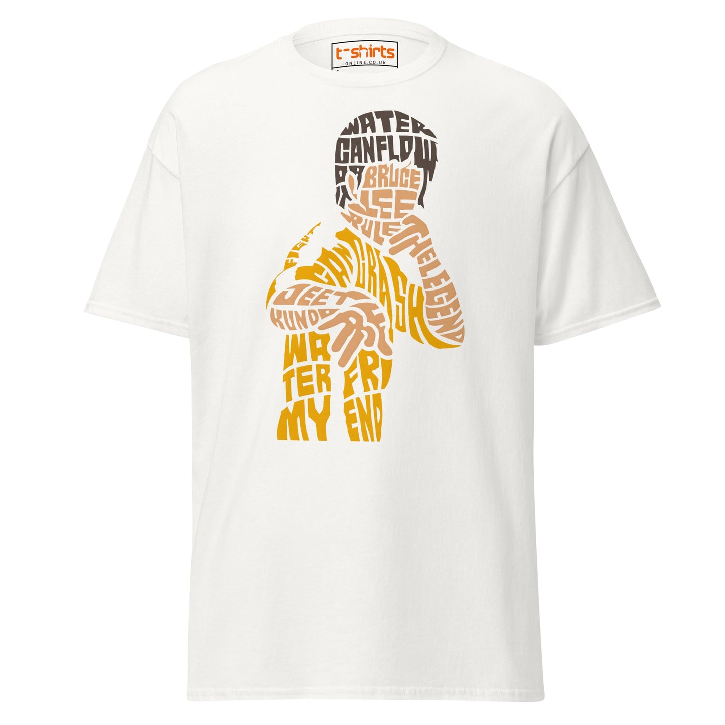 Bruce Lee Typography Art T-Shirt - White - T-Shirts Online