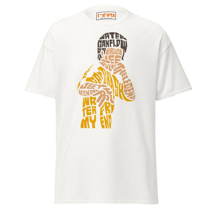 Bruce Lee Typography Art T-Shirt - White - T-Shirts Online