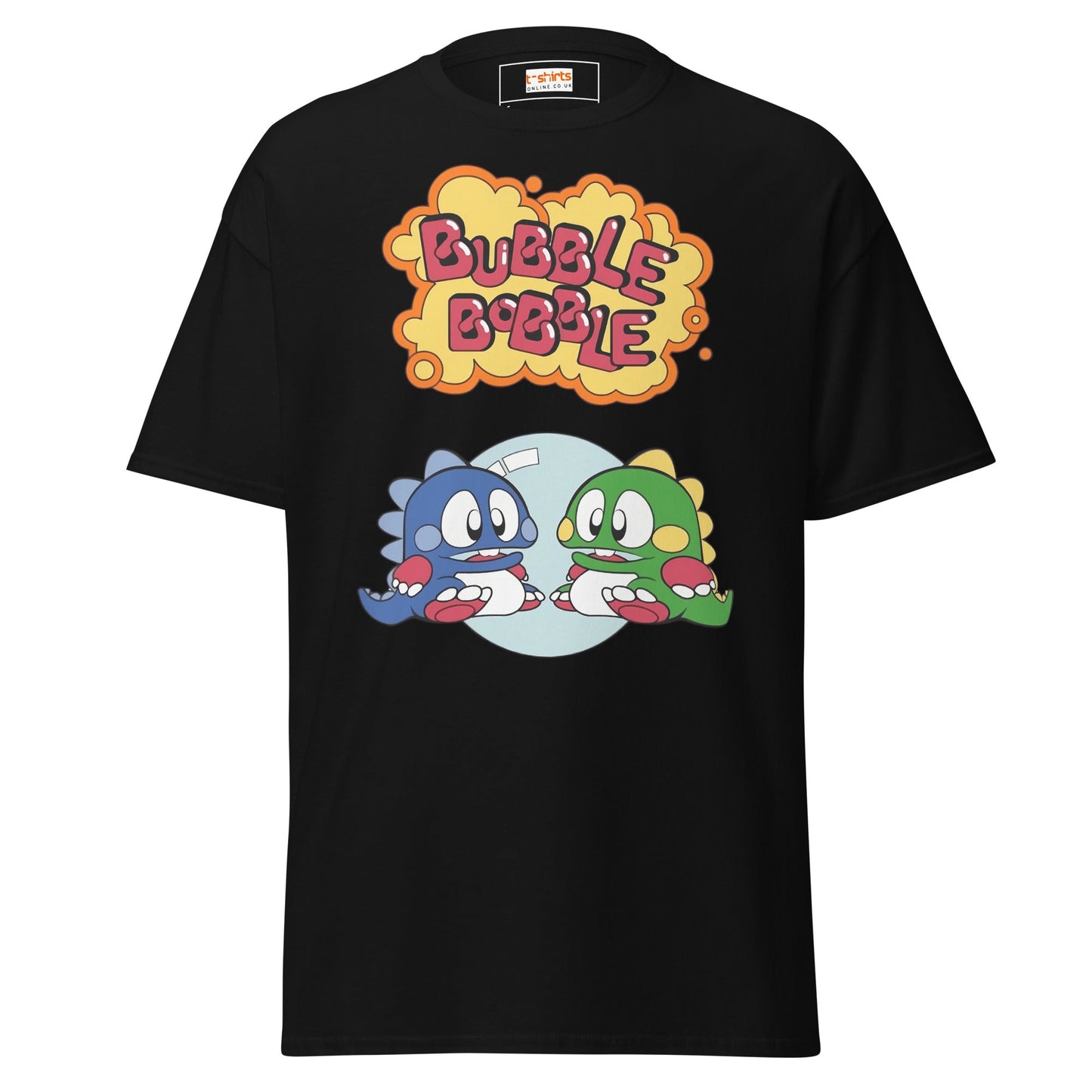 Bubble Bobble Retro Gaming T-Shirt | Dino T-Shirt - Black - T-Shirts Online