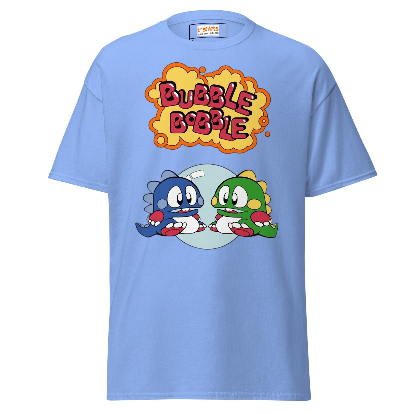 Bubble Bobble Retro Gaming T-Shirt | Dino T-Shirt - Carolina Blue - T-Shirts Online
