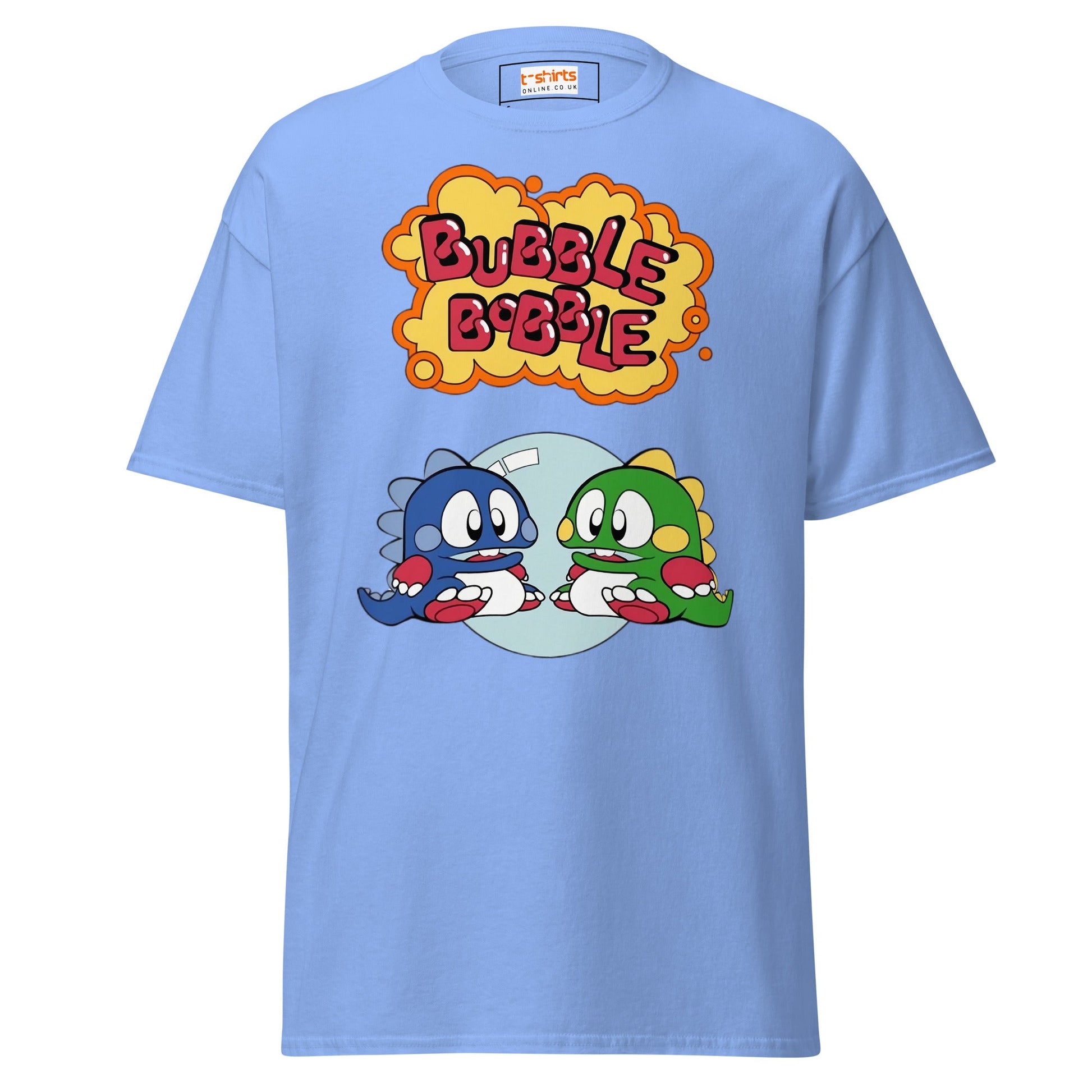 Bubble Bobble Retro Gaming T-Shirt | Dino T-Shirt - Carolina Blue - T-Shirts Online