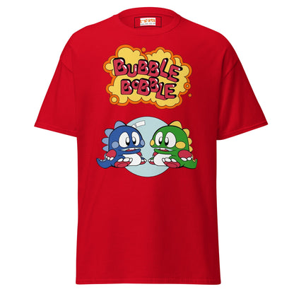 Bubble Bobble Retro Gaming T-Shirt | Dino T-Shirt - Red - T-Shirts Online