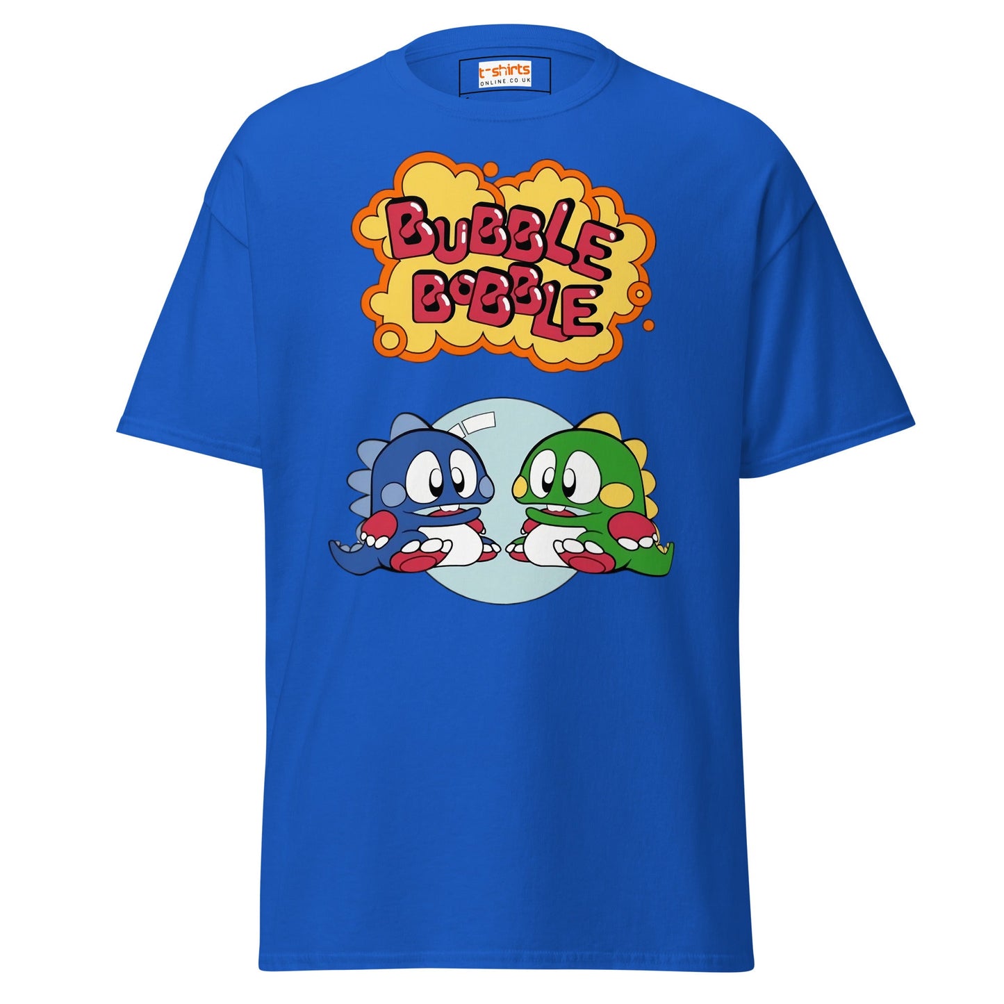 Bubble Bobble Retro Gaming T-Shirt | Dino T-Shirt - Royal - T-Shirts Online