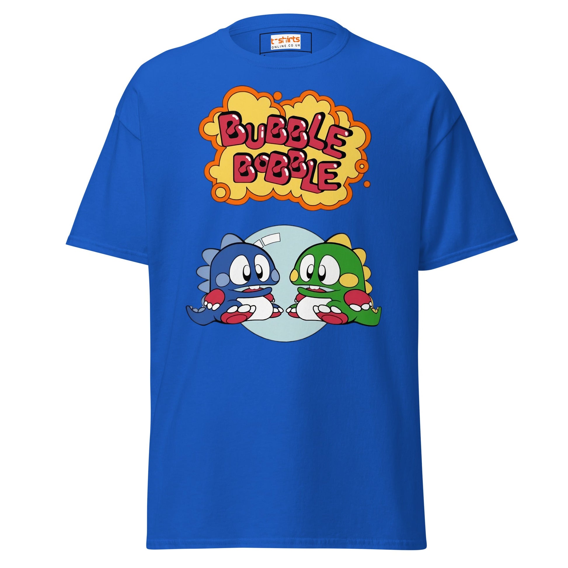 Bubble Bobble Retro Gaming T-Shirt | Dino T-Shirt - Royal - T-Shirts Online
