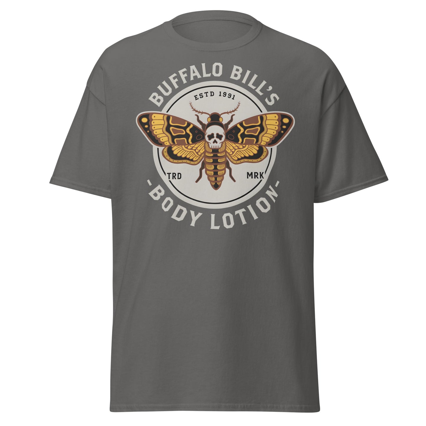 Buffalo Bill's Body Lotion Death's - Head Moth T-Shirt - Charcoal - T-Shirts Online