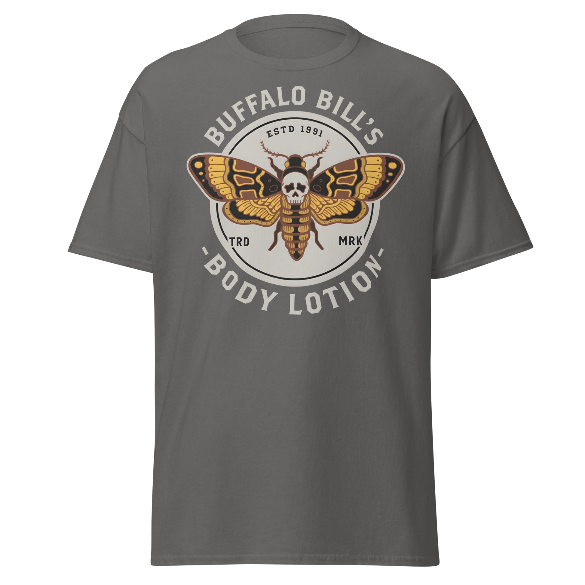 Buffalo Bill's Body Lotion Death's - Head Moth T-Shirt - Charcoal - T-Shirts Online
