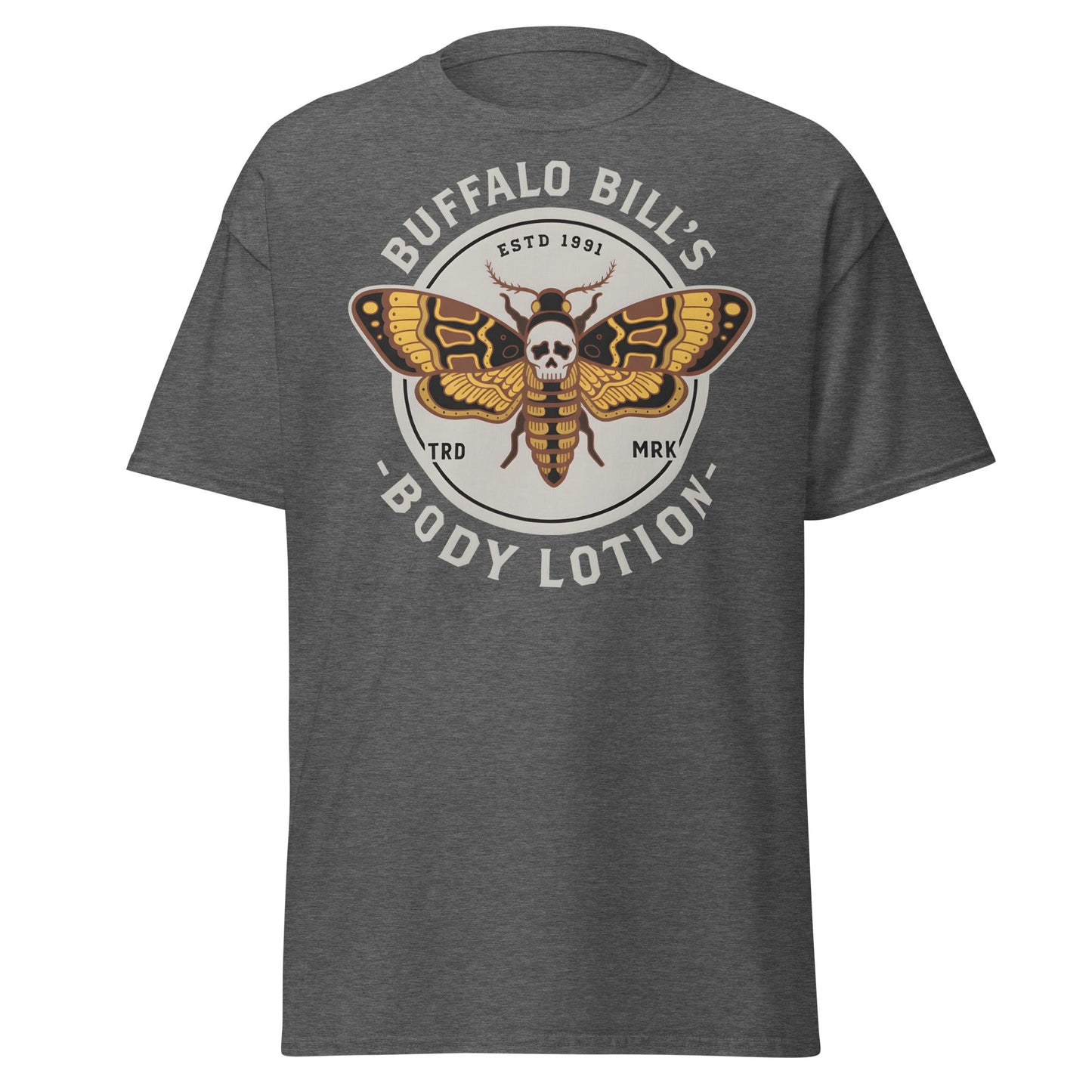 Buffalo Bill's Body Lotion Death's - Head Moth T-Shirt - Dark Heather - T-Shirts Online