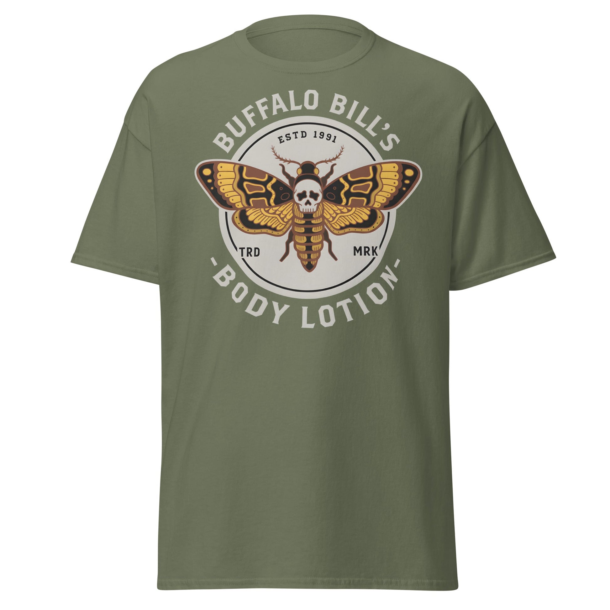 Buffalo Bill's Body Lotion Death's - Head Moth T-Shirt - Military Green - T-Shirts Online