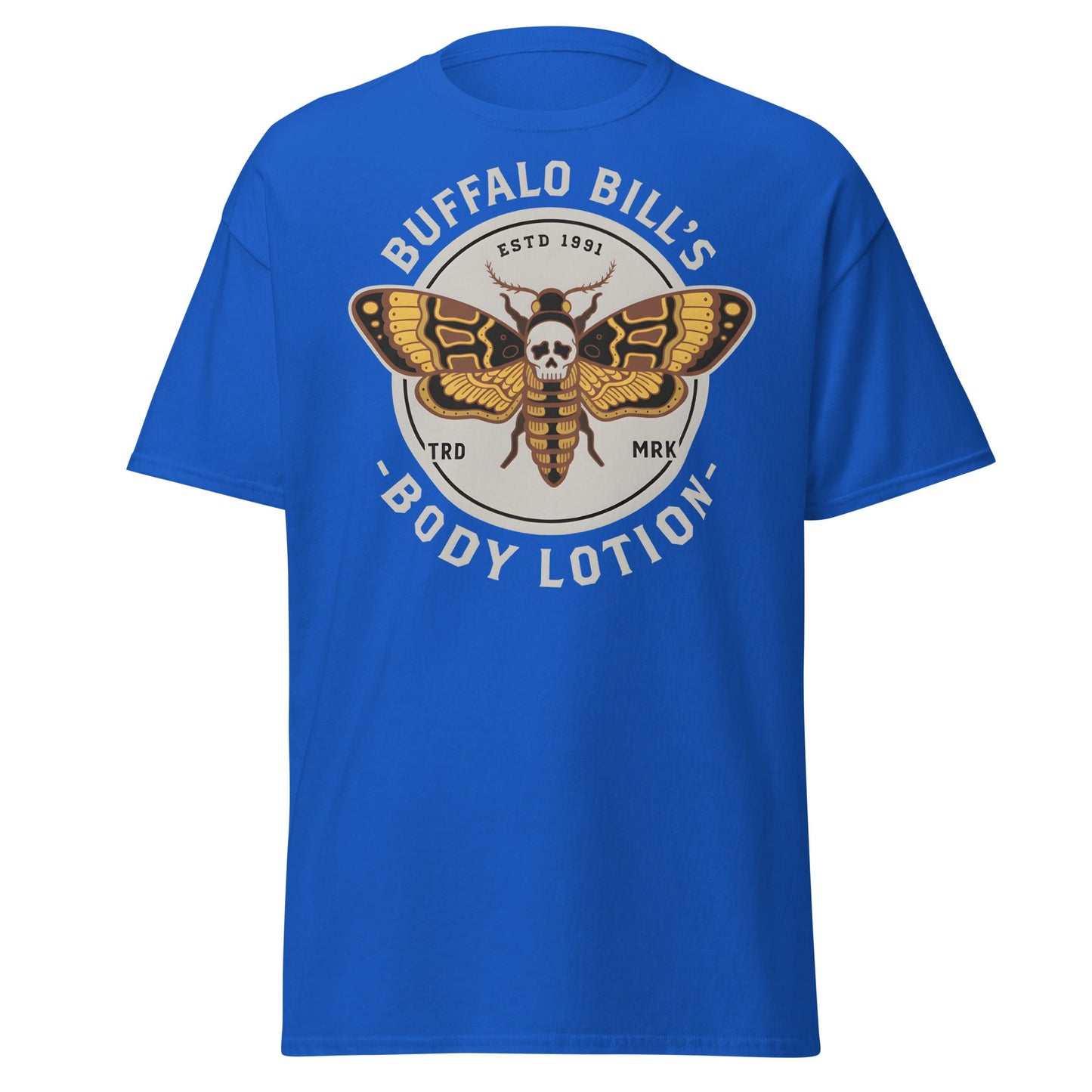 Buffalo Bill's Body Lotion Death's - Head Moth T-Shirt - Royal - T-Shirts Online