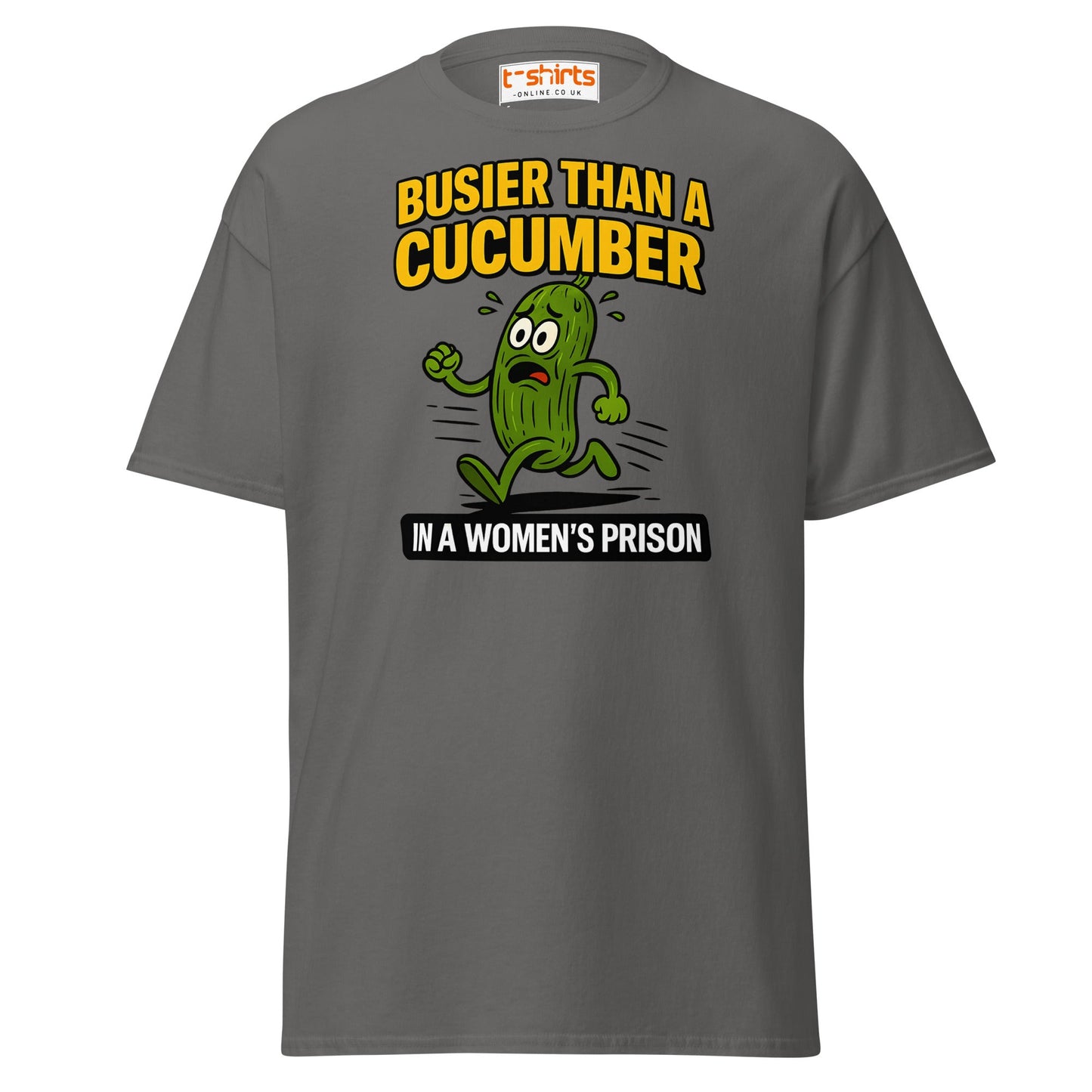 Busier Than a Cucumber Funny Prison T-Shirt - Charcoal - T-Shirts Online