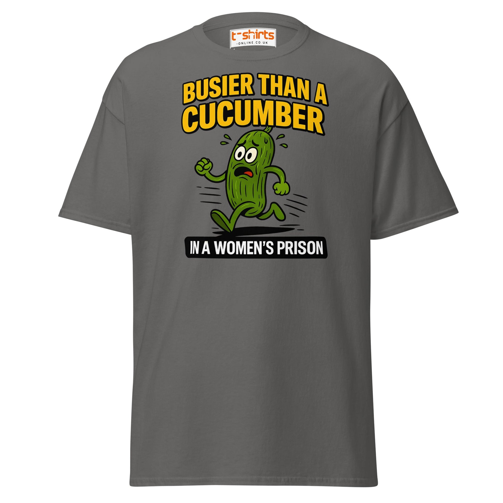 Busier Than a Cucumber Funny Prison T-Shirt - Charcoal - T-Shirts Online