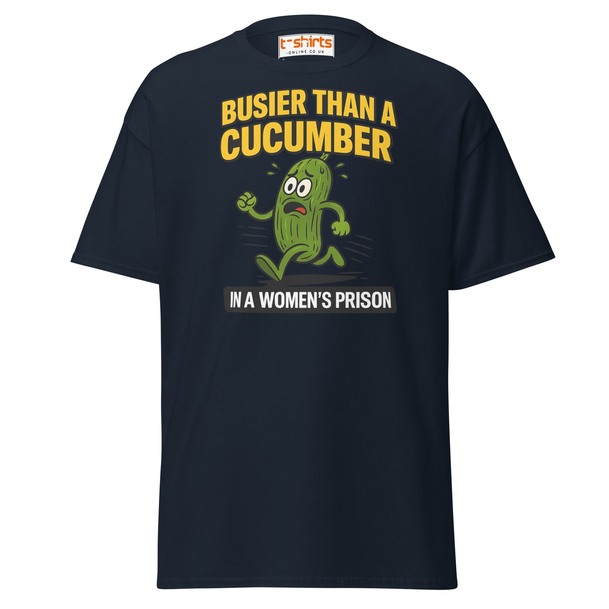 Busier Than a Cucumber Funny Prison T-Shirt - Navy - T-Shirts Online