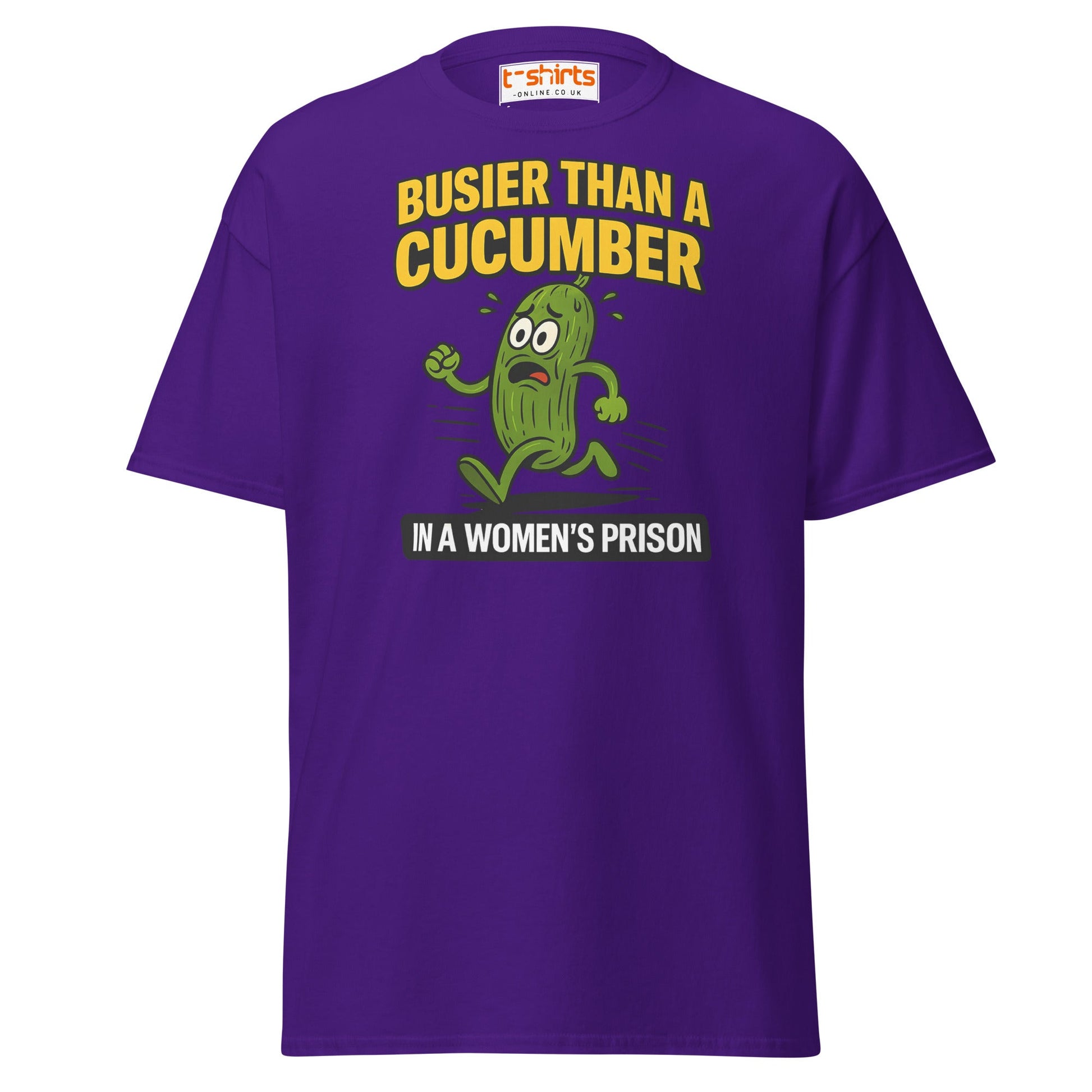 Busier Than a Cucumber Funny Prison T-Shirt - Purple - T-Shirts Online