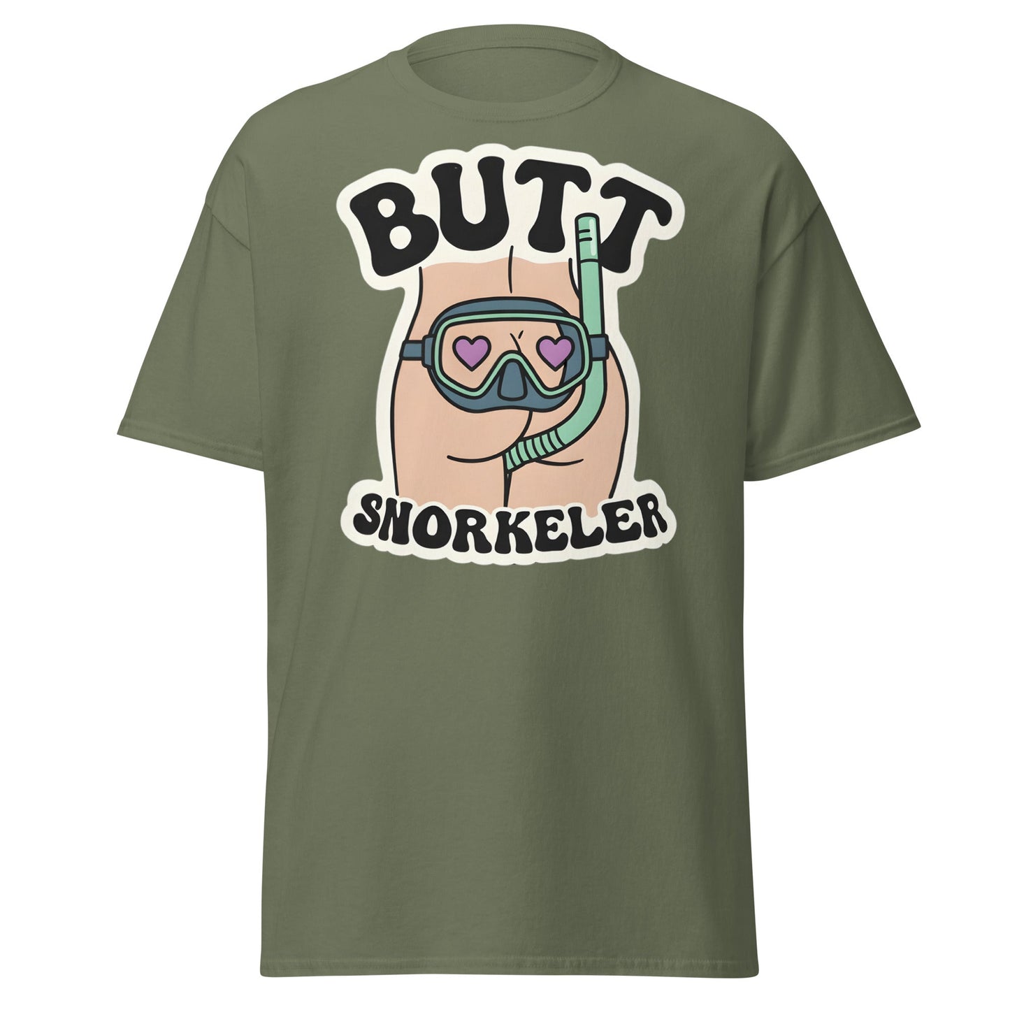 Butt Snorkeler T-Shirt - Funny Adult Humor Graphic Tee - Military Green - T-Shirts Online