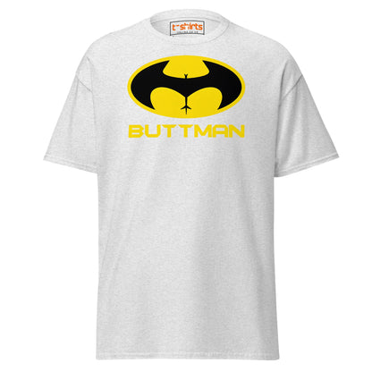 Buttman T-Shirt – Funny Parody Adult Humor Tee - Ash - T-Shirts Online