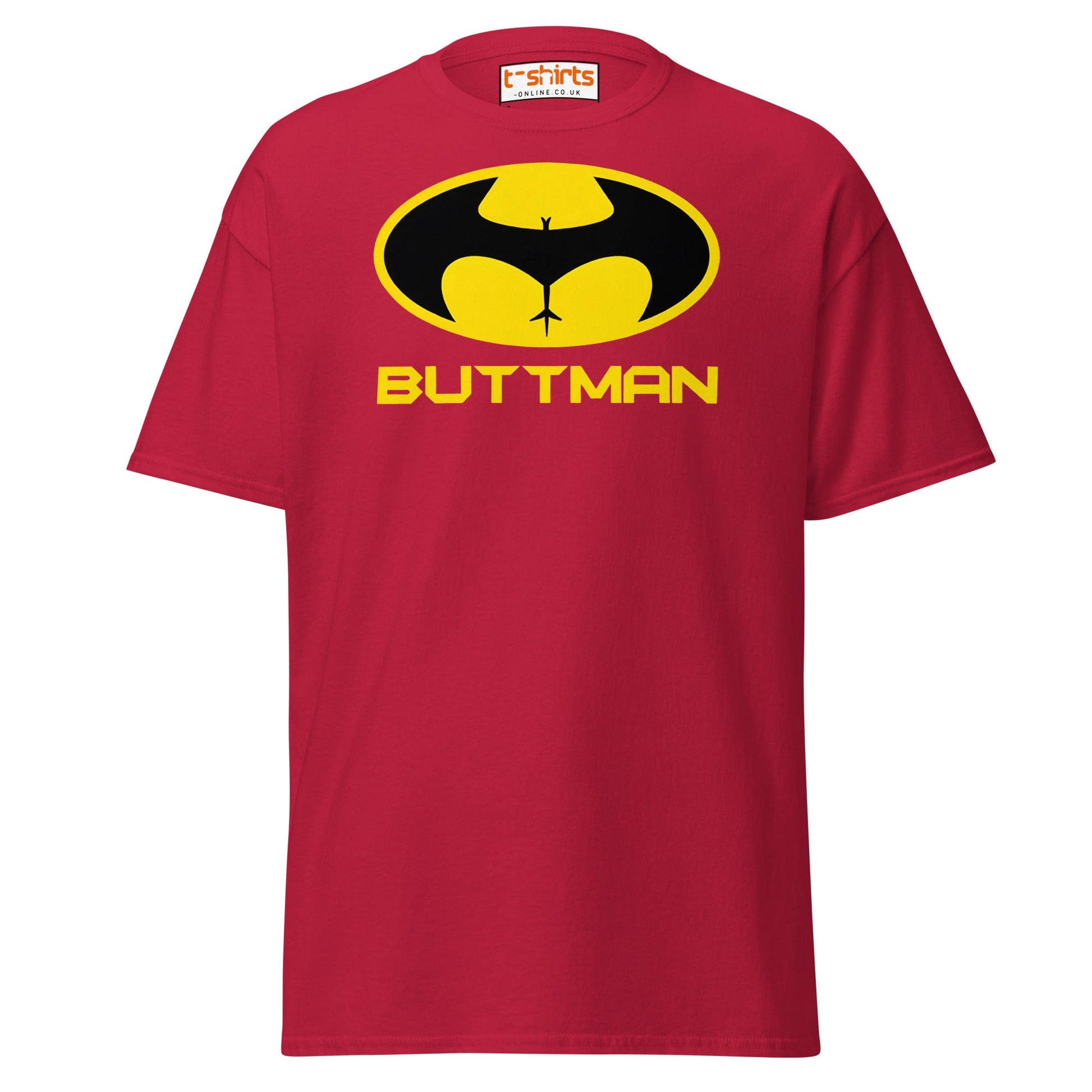 Buttman T-Shirt – Funny Parody Adult Humor Tee - Cardinal - T-Shirts Online