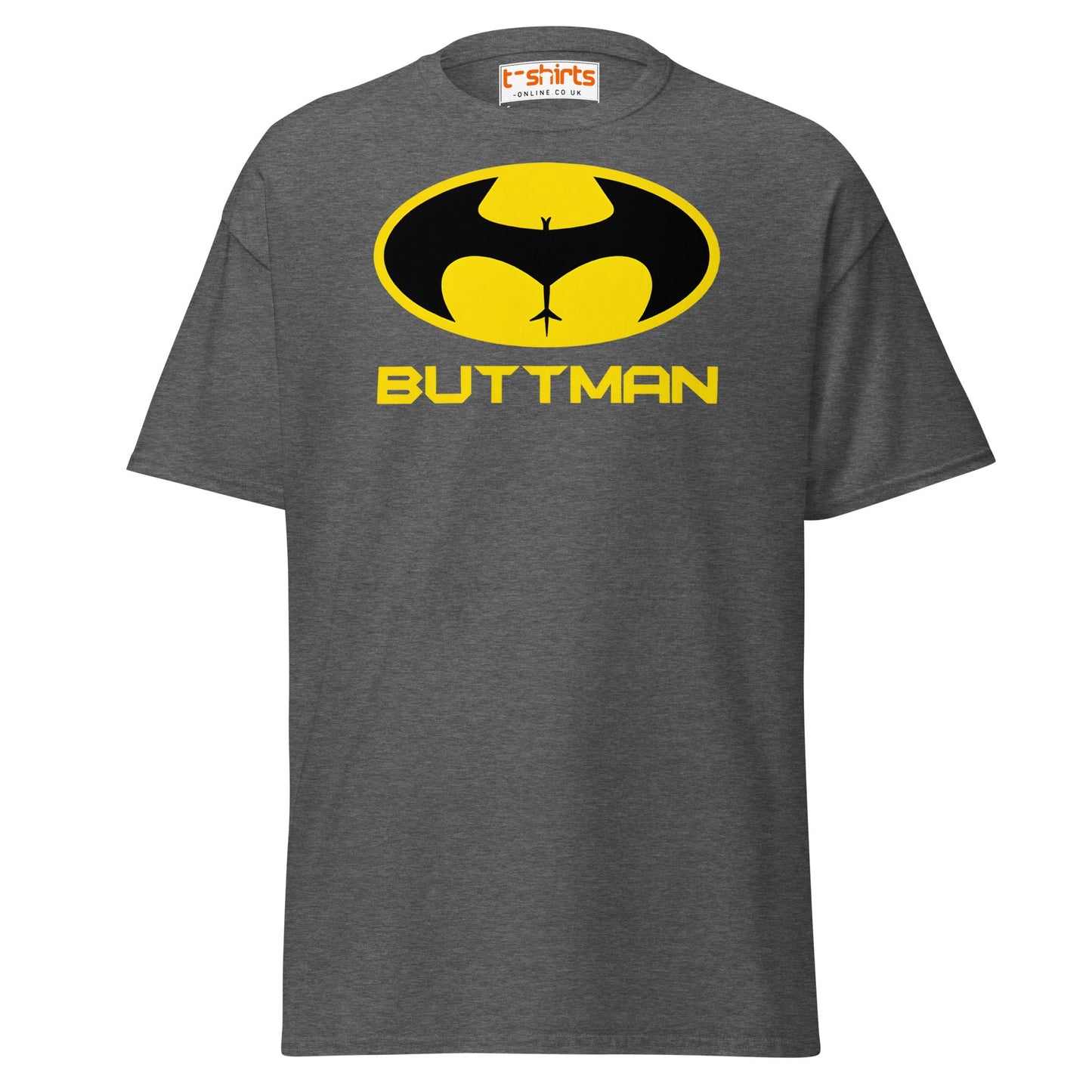 Buttman T-Shirt – Funny Parody Adult Humor Tee - Dark Heather - T-Shirts Online