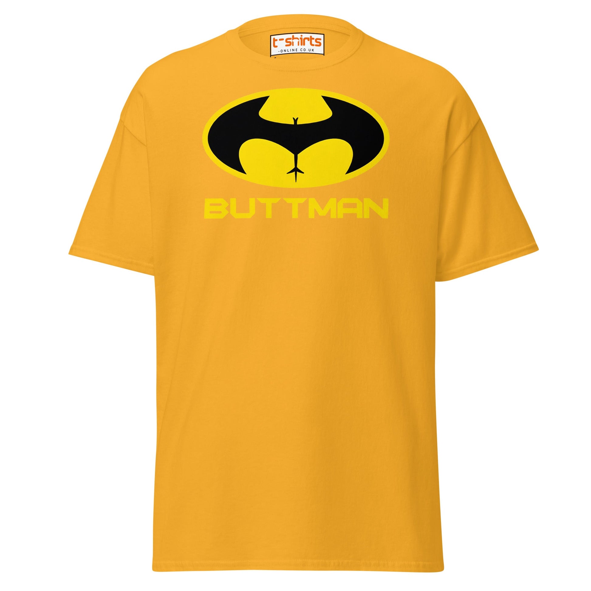 Buttman T-Shirt – Funny Parody Adult Humor Tee - Gold - T-Shirts Online