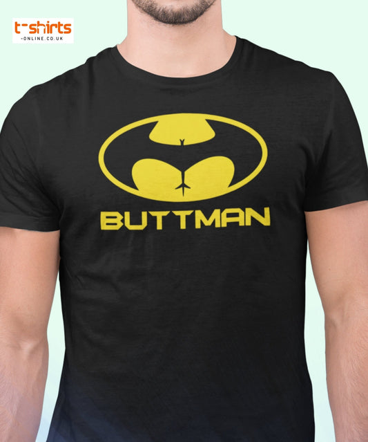 Buttman T-Shirt – Funny Parody Adult Humor Tee - Maroon - T-Shirts Online