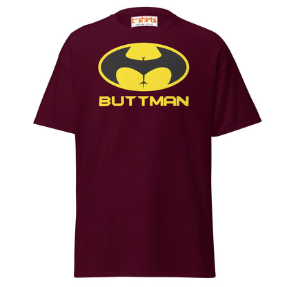 Buttman T-Shirt – Funny Parody Adult Humor Tee - Maroon - T-Shirts Online